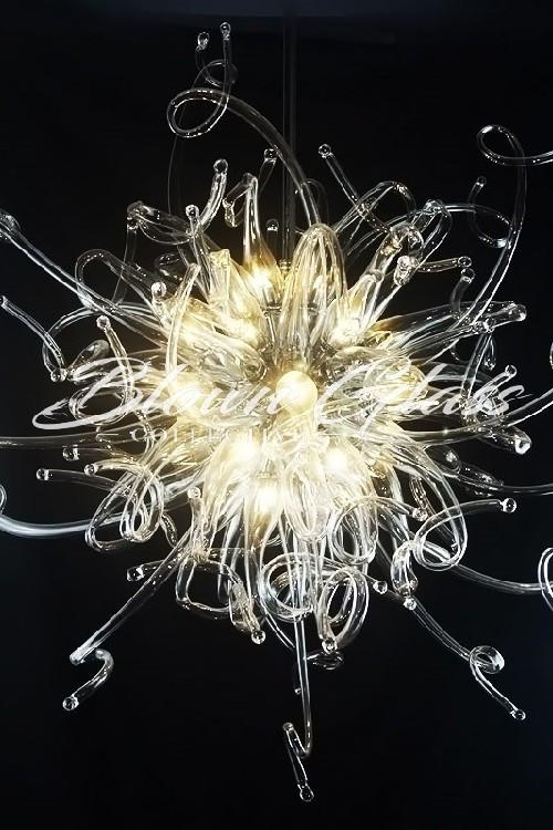 Curling Light Hand Blown Glass Chandelier - Blown Glass Collective