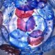 Blue Blooms Hand Blown glass Plates Chandelier - Blown Glass Collective