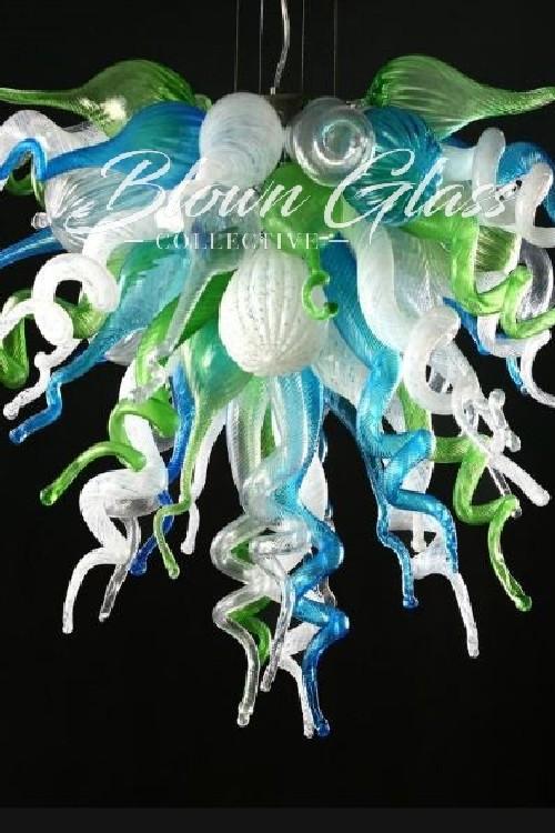 Sea Grass Hand Blown Glass Chandelier - Blown Glass Collective