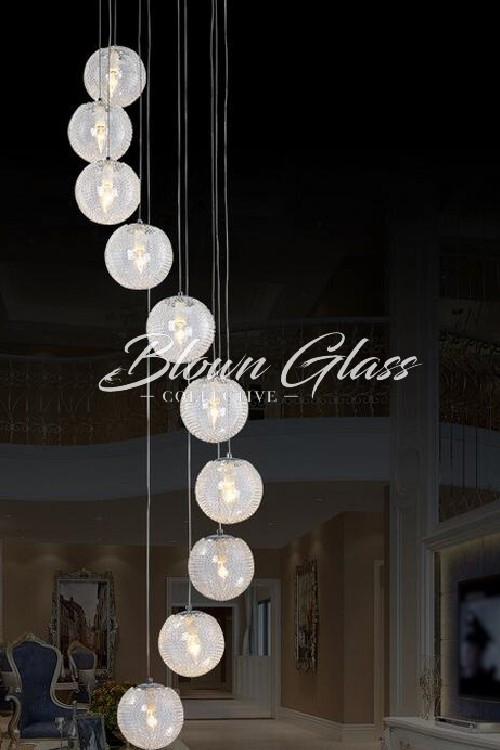 Water's Path Hand Blown Glass Chandelier - Blown Glass Collective