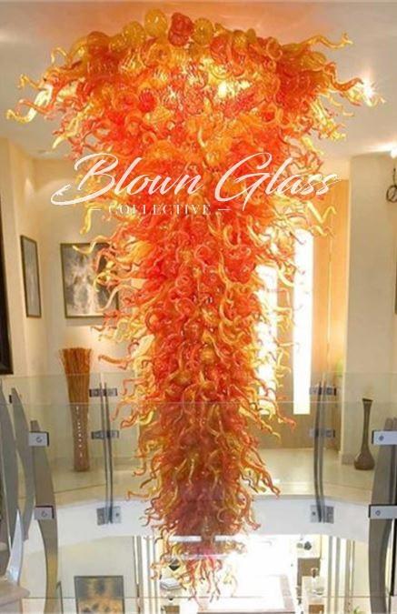Sunset in Motion Hand Blown Glass Chandelier - Blown Glass Collective