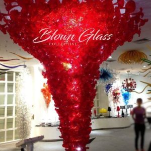 Radiant Blooms Hand Blown Glass Chandelier - Blown Glass Collective