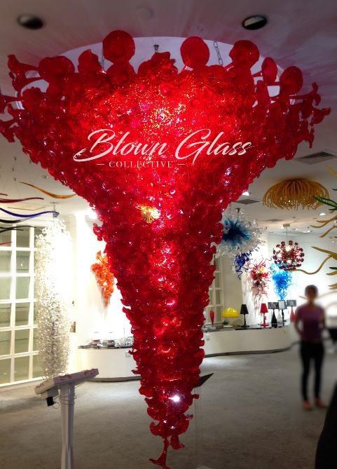 Radiant Blooms Hand Blown Glass Chandelier - Blown Glass Collective