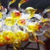 Elemental Fire Hand Blown Glass Chandelier - Blown Glass Collective