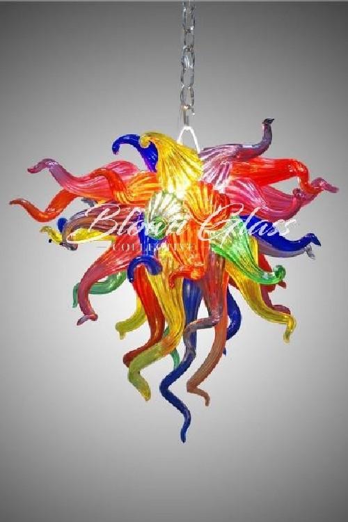 Crayons Exploding Hand Blown Glass Chandelier - Blown Glass Collective