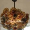 Fall Blooms Hand Blown Glass plates Chandelier - Blown Glass Collective
