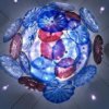 Blue Blooms Hand Blown glass Plates Chandelier - Blown Glass Collective