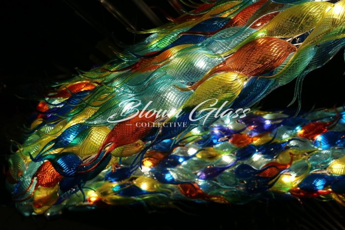 Schooling Fish Hand Blown Glass Chandelier - Blown Glass Collective