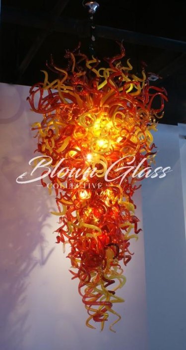 Rising Sun Hand Blown Glass Chandelier - Blown Glass Collective