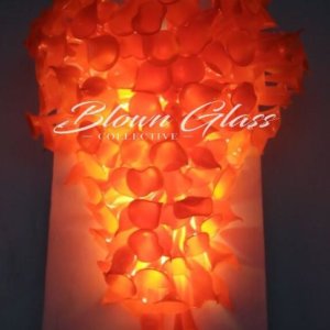 Blood Orange Blooms Hand Blown Glass Wall Sconce - Blown Glass Collective