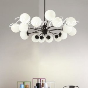 Dining Room Chandeliers - Retro Revival (Black) - Blown Glass Collective